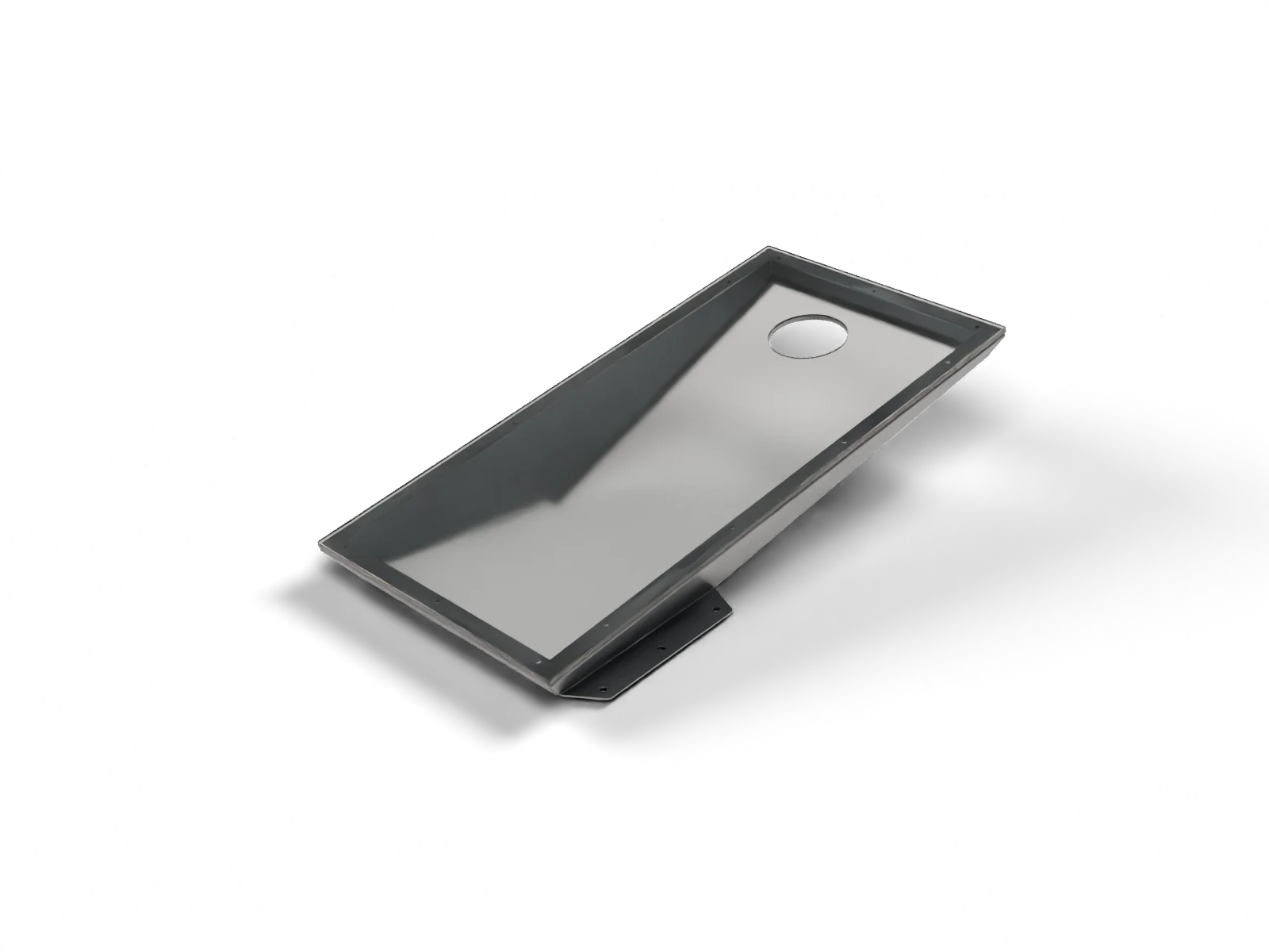 Park Cornhole Board pair with a clear polycarbonate playing surface and number 4 brushed stainless steel frame