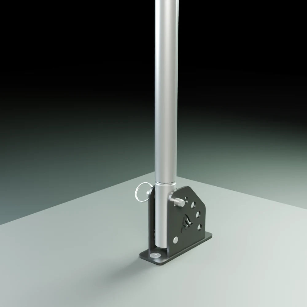 MVP flagpole in the surface mount upright on a horizontal surface