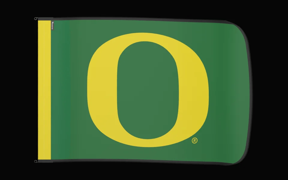 Oregon Authentic Gameday Flag 4 by 6 foot animated 360 construction proof