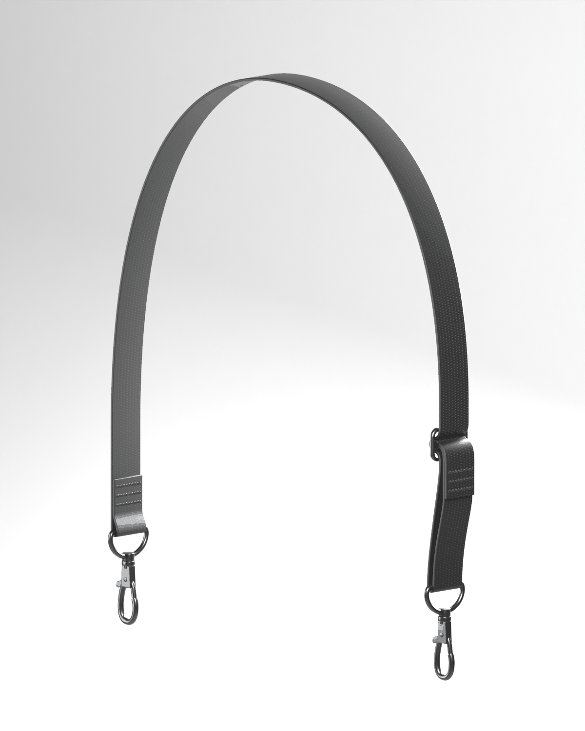 Strapworks 1-inch strap styles: black and Hot Yellow flat nylon, red polypropylene, Rainbow Stripe and Patriot polyester. Bags sold separately.
