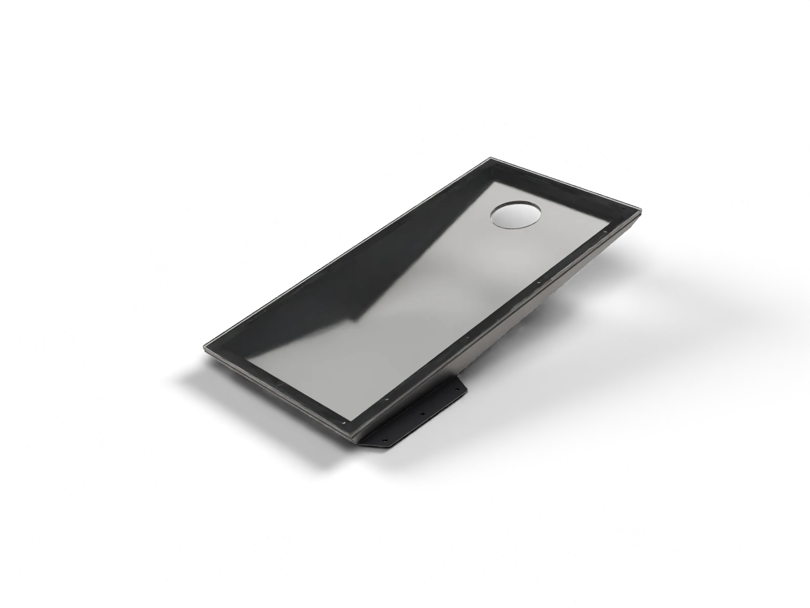 Board A Park Cornhole CAD render with a clear polycarbonate playing surface